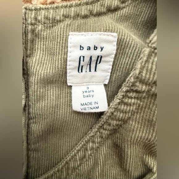 Baby Gap Corduroy Jumper Dress | Walden Green | Heart Pocket | 3 Years - Picture 2 of 5